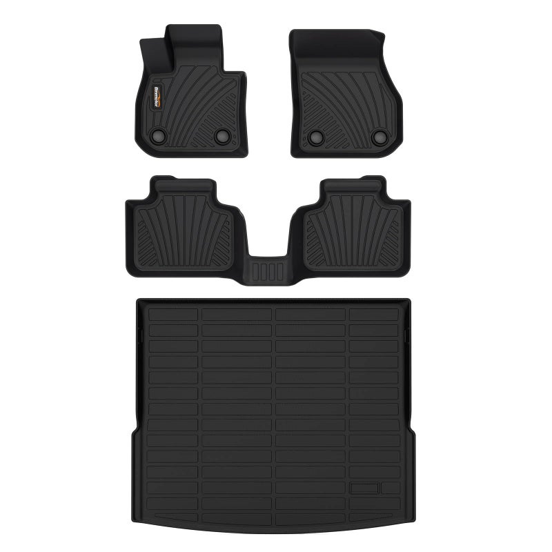 BinmotorAll Weather Floor Mats Cargo Liner Set for BMW X1 20232026 1st  2nd Row Full Set TPE Mats Heavy Duty Car Floor LinersBlack for X1 Accessories